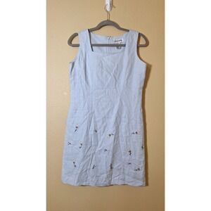 Bagatelle Dress‎ Linen Easter Casual Picnic Embroidered Cottagecore  Church 6P